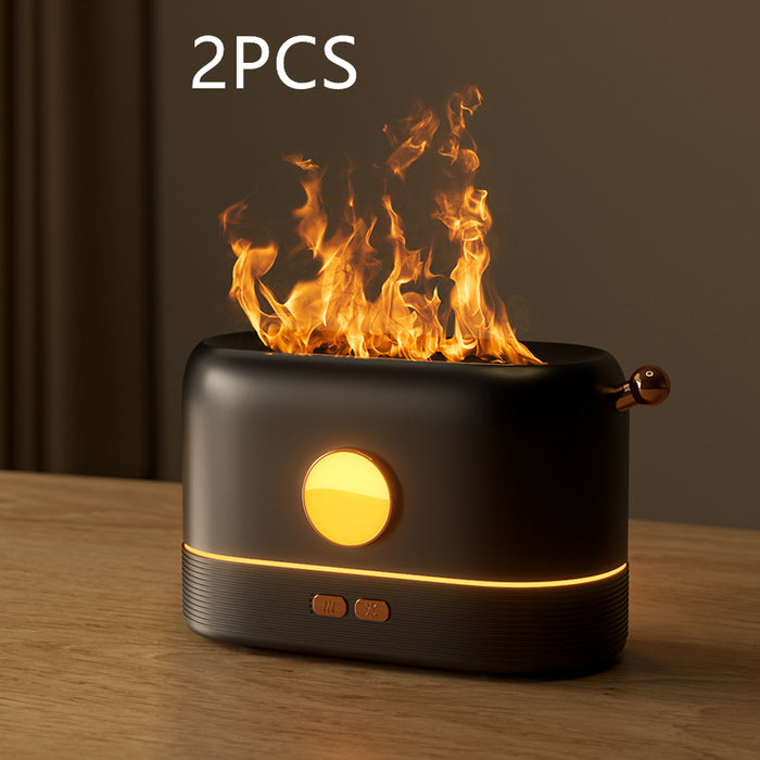 Warmfell USB flame humidifier for the desk with 200 ml water tank