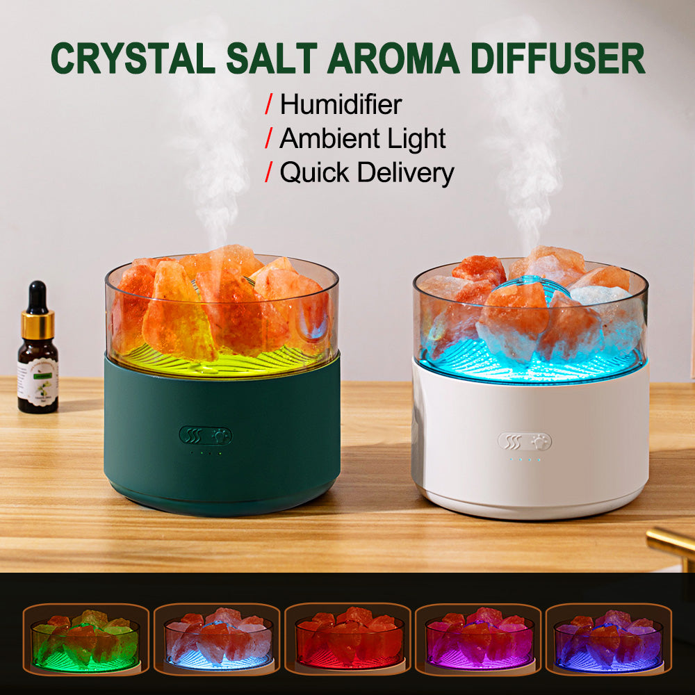 3 In 1 Crystal Salt Aroma Diffuser With Cool Mist And Night Light