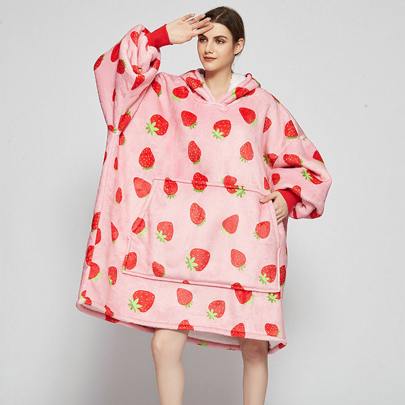 Wearable Blanket Hoodie – Soft Flannel with Fun Prints