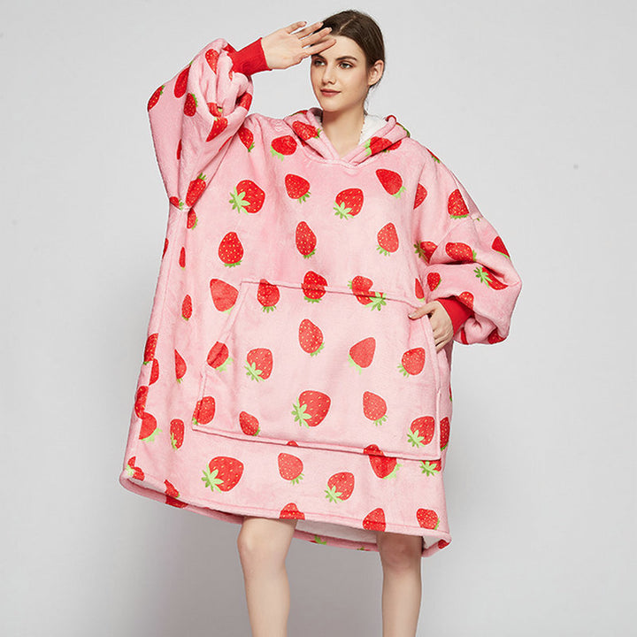 Wearable Blanket Hoodie – Soft Flannel with Fun Prints