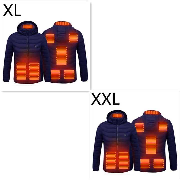USB Heated Jacket With Hood And 8 Heating Zones, Two-Piece Pack