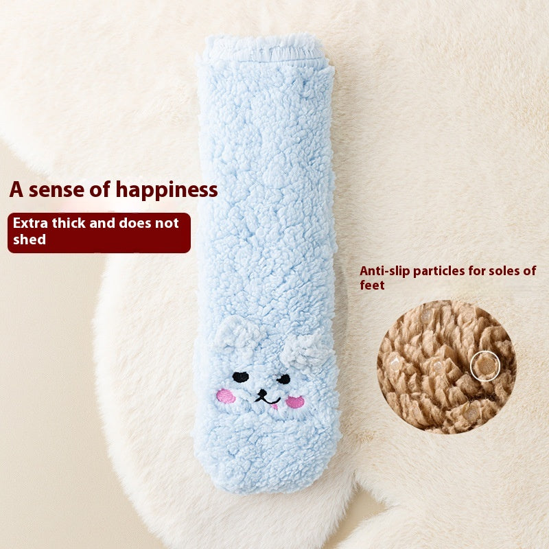 Winter Velvet Floor Socks For Women, Thick Coral Velvet, Free Size