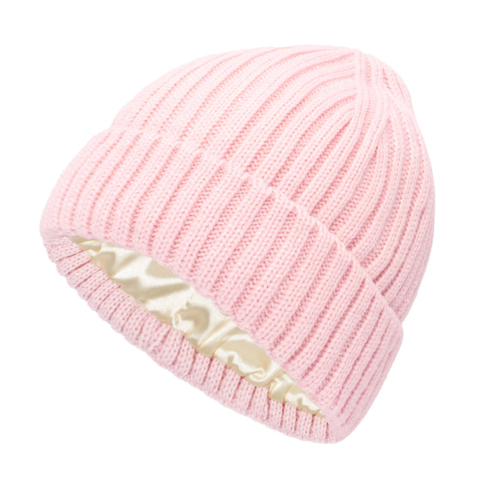 Warmfell Ribbed Beanie with Hair Friendly Satin Lining