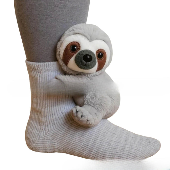 Warmfell Knit Socks with a 3D Crochet Animal Hug