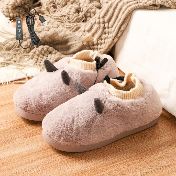 USB Heated Slippers With Super Soft Velvet, Unisex Foot Warmers