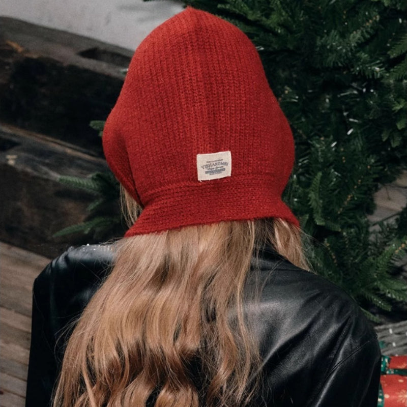 Retro Wool Blend Balaclava Hat With Ear Cover, Bandage Design