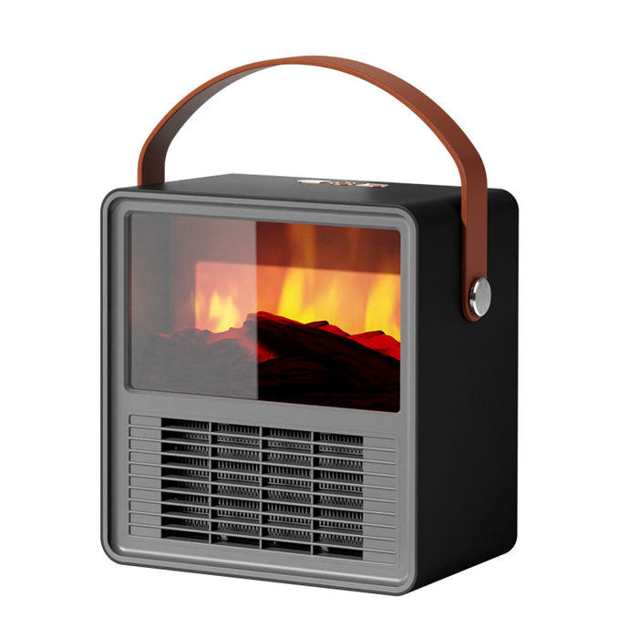 Warmfell Small Ceramic Heater with Fireplace Flame Look