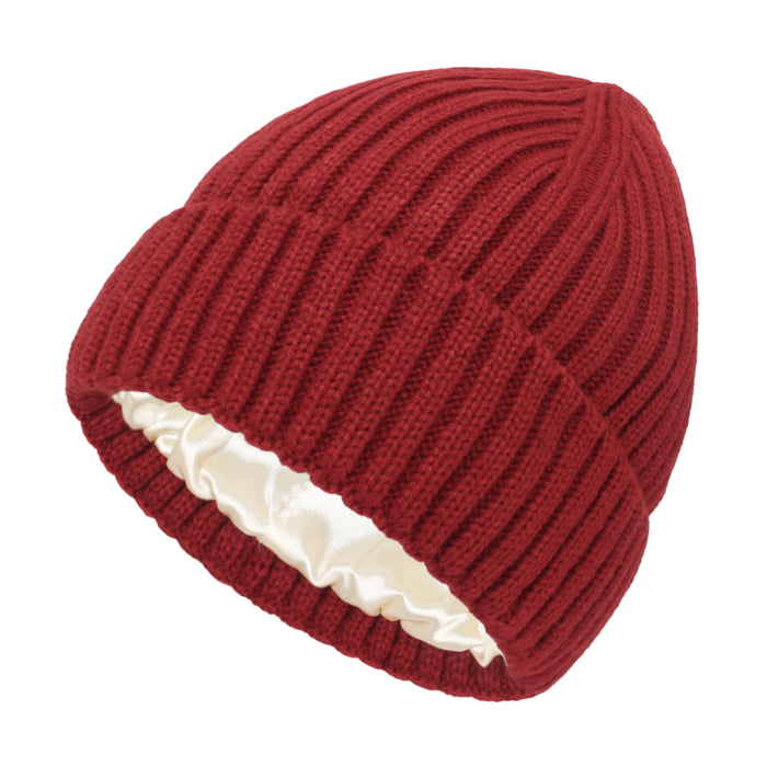 Warmfell Ribbed Beanie with Hair Friendly Satin Lining