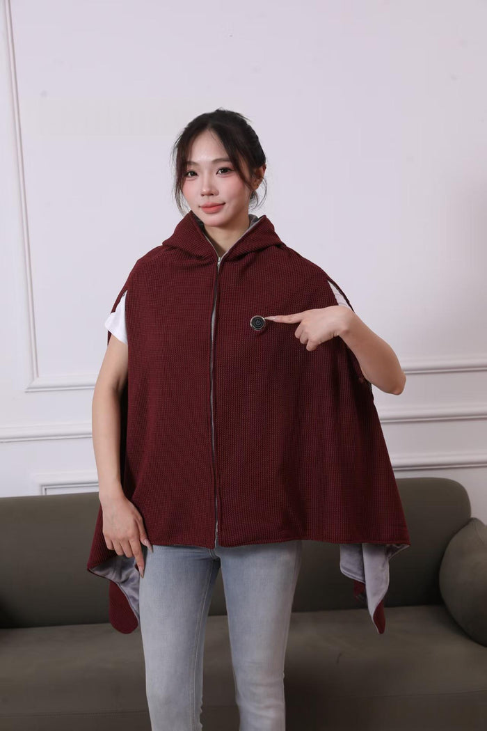 Warmfell USB heated hooded shawl with 3 heat levels