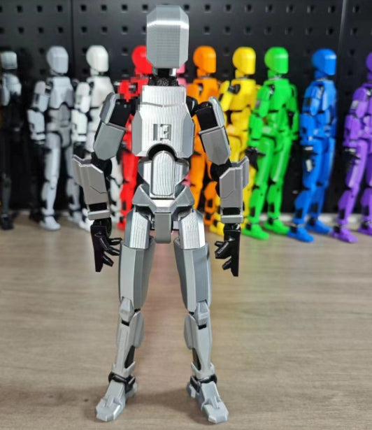 Warmfell 3D-printed poseable robot figure with accessories