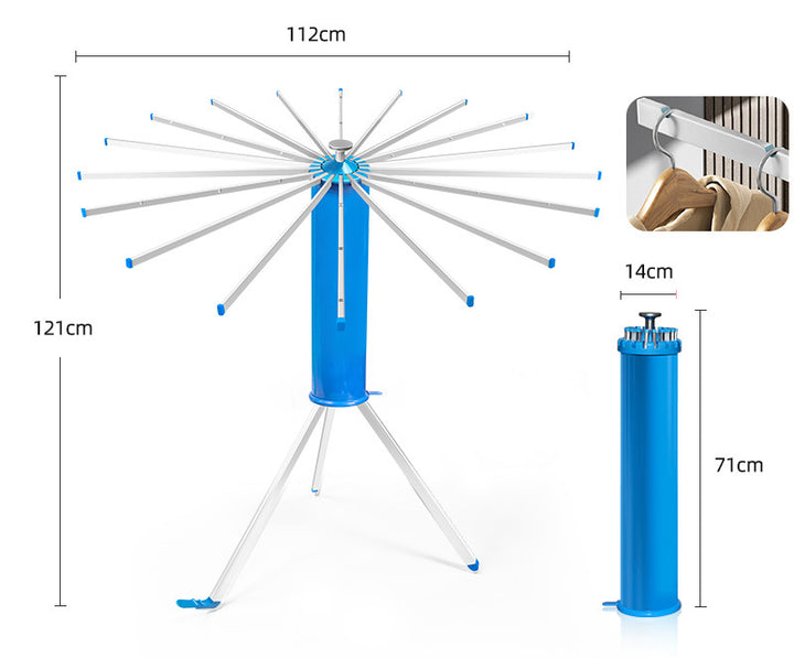 Folding Floor Clothes Airer With 18 Aluminium Rods