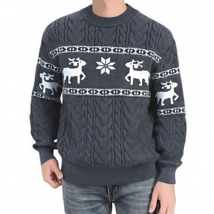 Ugly Christmas Jumper for Men – Thick Knit with Reindeer