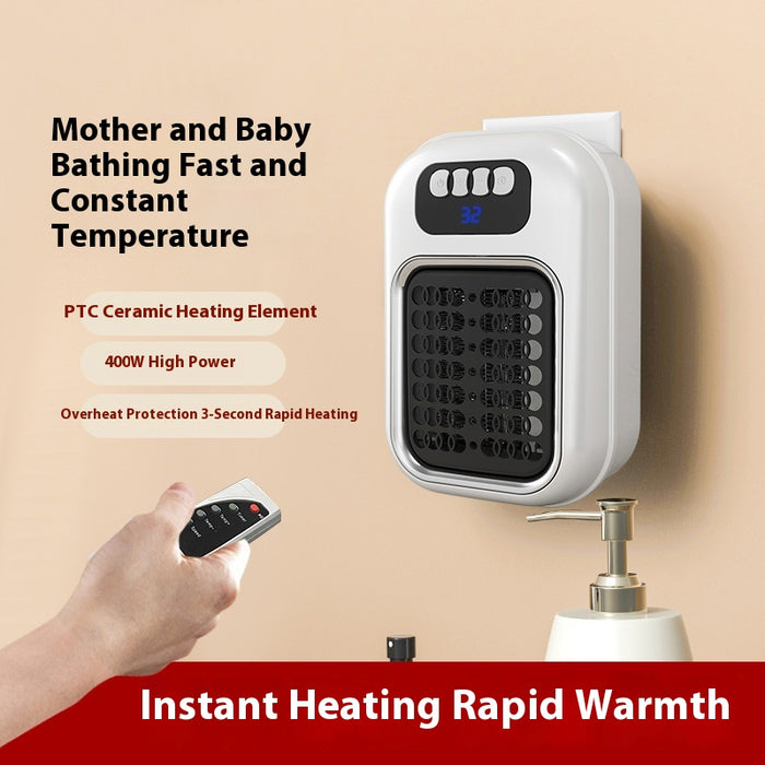 Warmfell 600 W plug-in wall heater with remote, LED display and timer