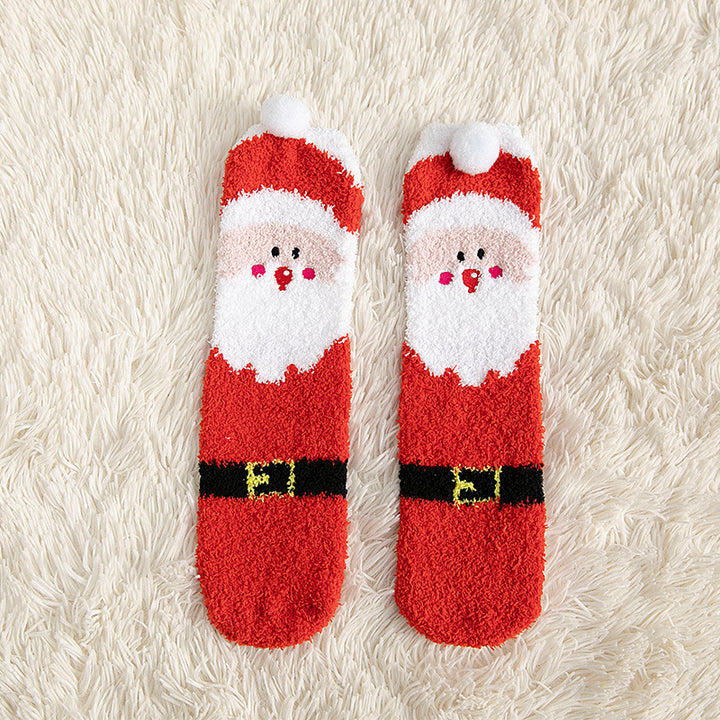 Kids fluffy reindeer Christmas socks