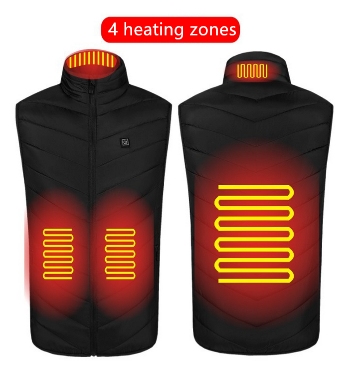 USB Heated Gilet – Washable with 2, 4, 8 or 9 Heat Zones