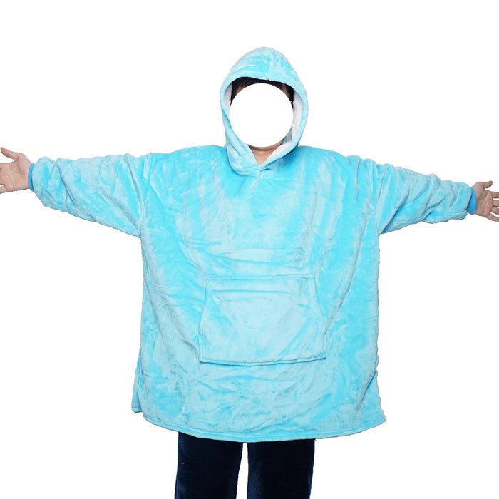 Warmfell Hooded wearable blanket in thick flannel for couples
