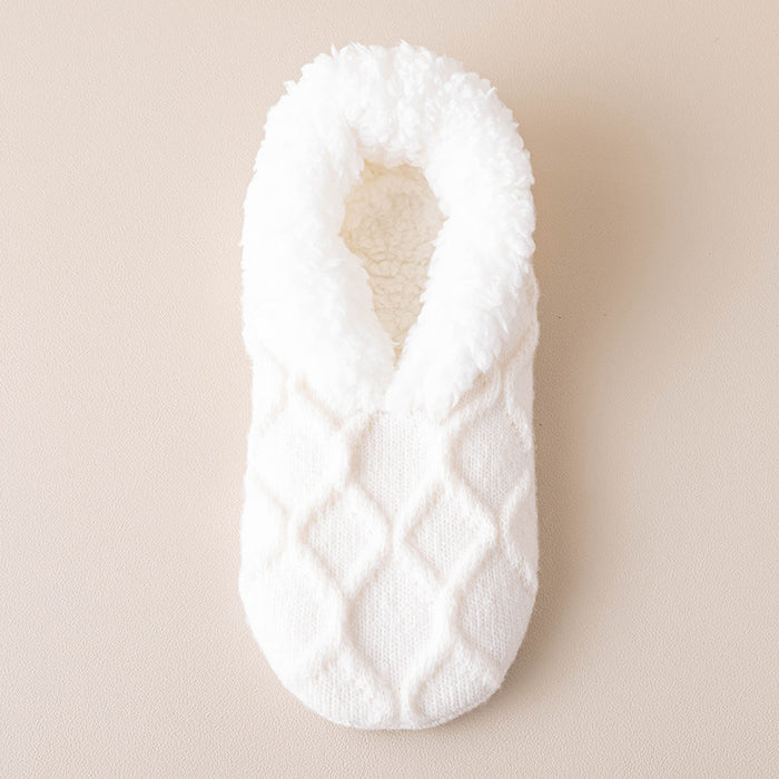 Warmfell Plush Lined Slipper Socks with Grip Dots