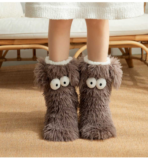 Warmfell Thick Plush Snow Socks with Cute Eyes