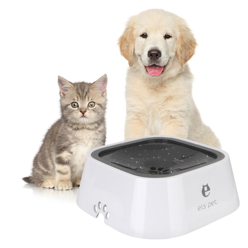 Floating no-spill water bowl for dogs and cats