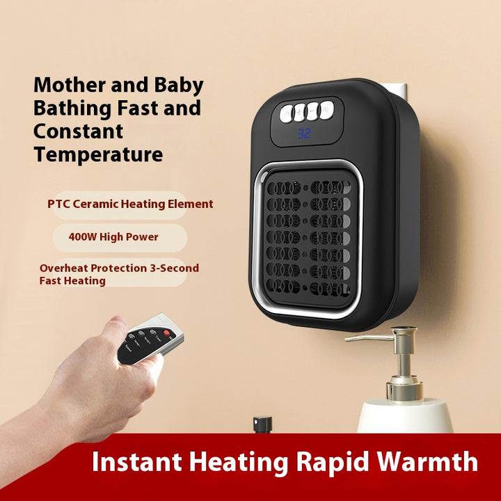 Wall Plug-In Heater with Remote – Quiet Small Electric Heater