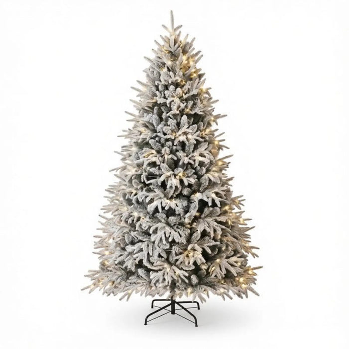 Warmfell Extra-Full Flocked Christmas Tree with 260 LEDs, 6ft