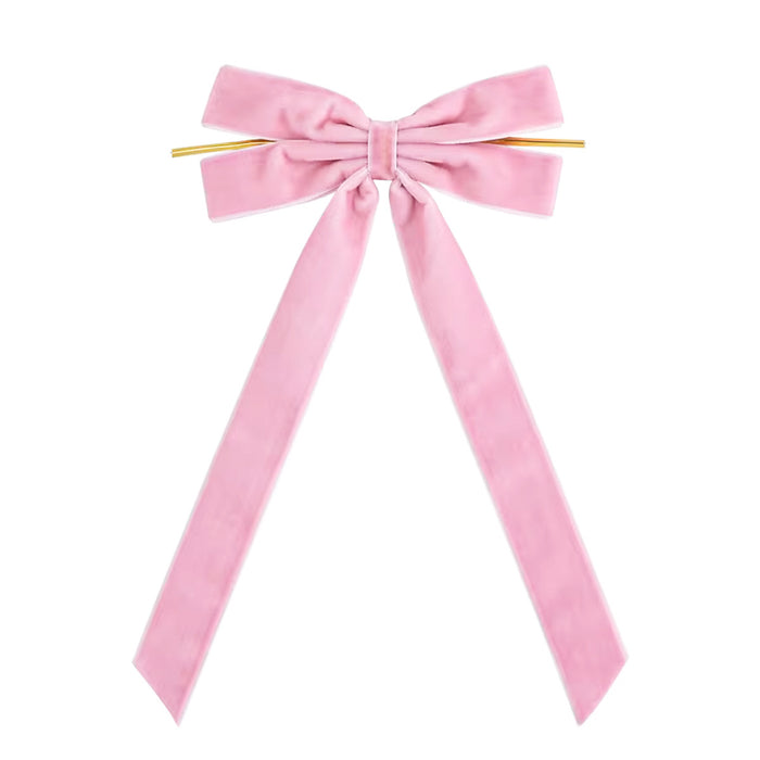 Warmfell Velvet Christmas bow with long tails and gold cord