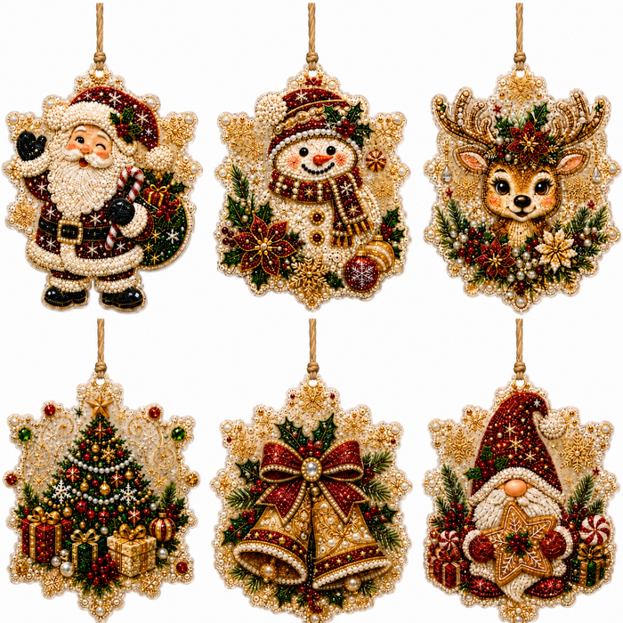 Warmfell DIY Diamond Painting Christmas Ornament Kit, Set of 6