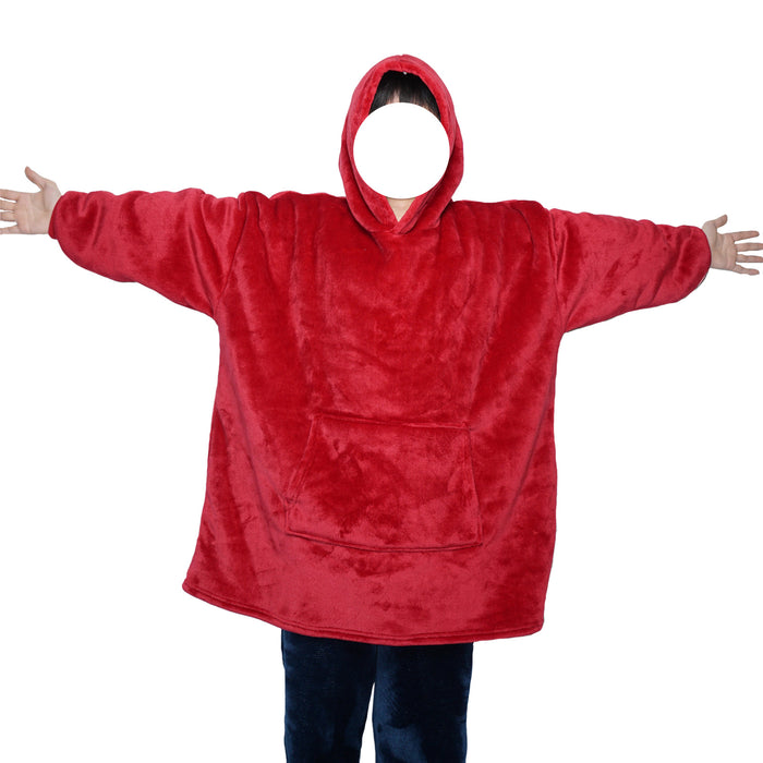 Warmfell Hooded wearable blanket in thick flannel for couples