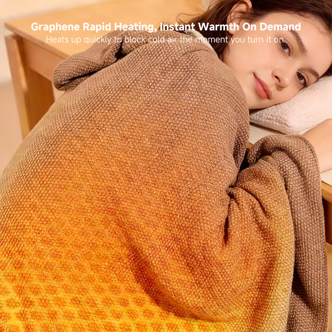Warmfell™ Heated Hooded Shawl with Zip and 3 Heat Settings