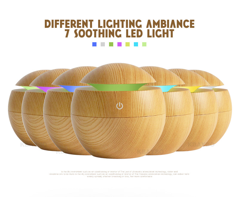 USB Aroma Essential Oil Diffuser With 7 Colour LED Night Light