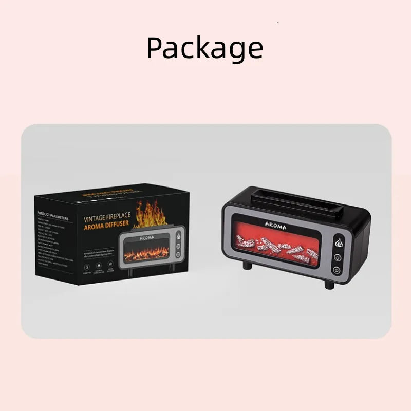 Fireplace Flame Aroma Diffuser With Humidistat, 200ml, 7 Colours