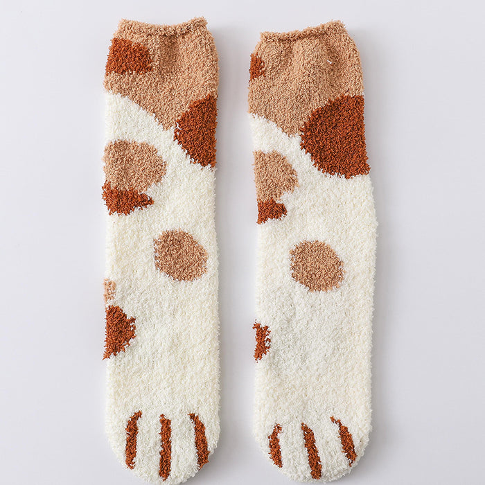 Warmfell Fluffy Cat Paw Socks for Cosy Nights In