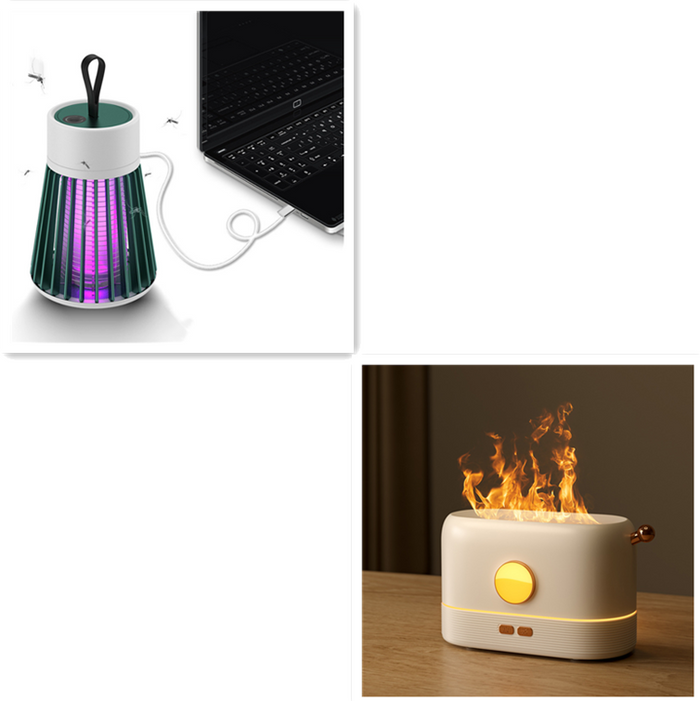 Warmfell USB flame humidifier for the desk with 200 ml water tank