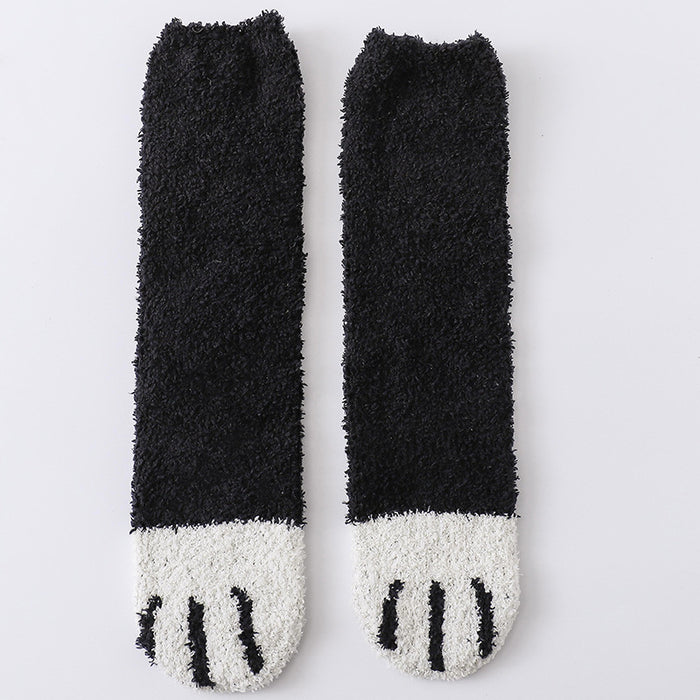 Warmfell Fluffy Cat Paw Socks for Cosy Nights In
