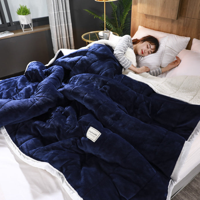 Warmfell Thick three-layer fleece blanket with sherpa back