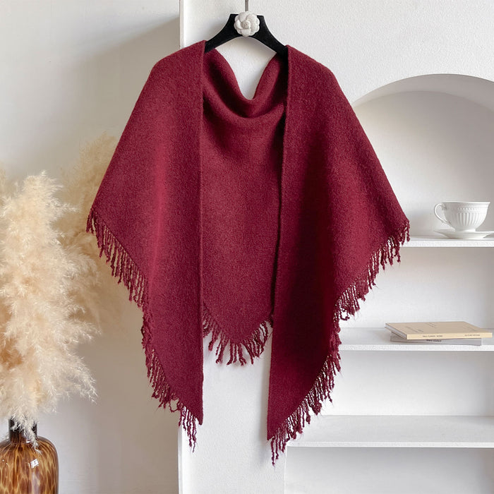 Warmfell Fringed Knit Scarf and Shoulder Wrap, 180 x 60 cm
