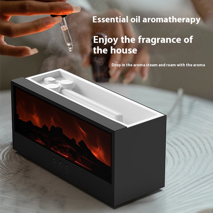 Simulated 3D Fireplace Flame Aroma Diffuser With Remote Control