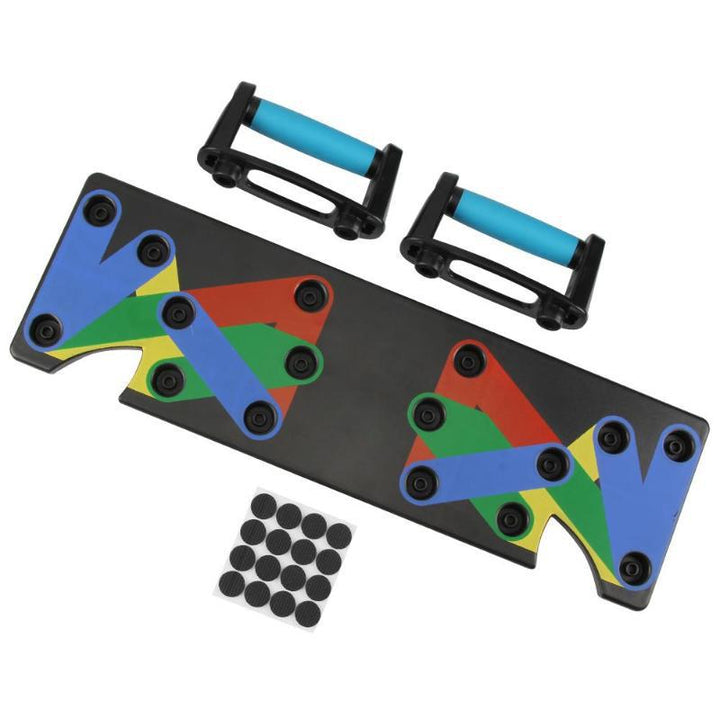 Foldable colour-coded push-up board