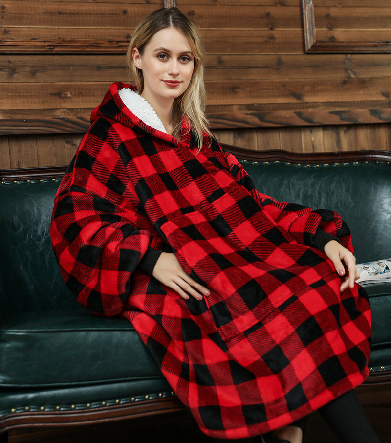 Wearable Blanket Hoodie – Soft Flannel with Fun Prints