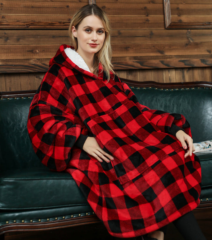Wearable Blanket Hoodie – Soft Flannel with Fun Prints