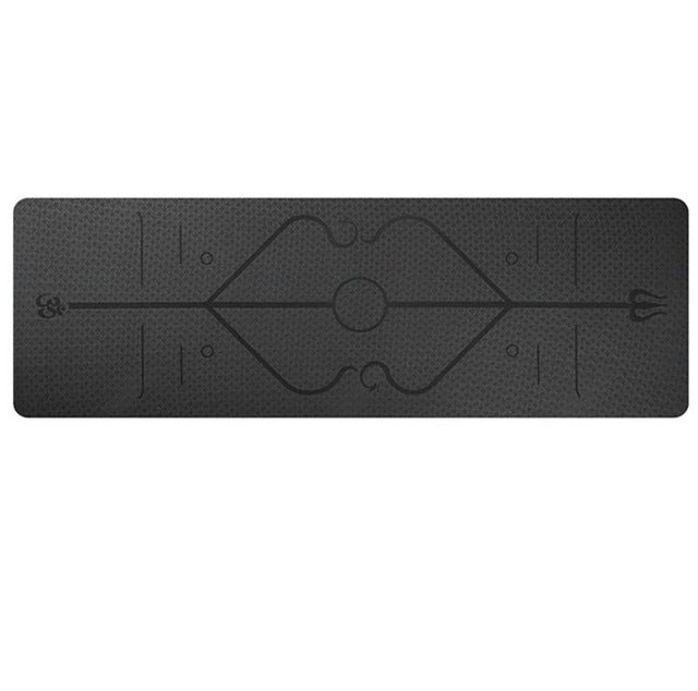 Warmfell Non-slip yoga mat with alignment lines, 6 mm