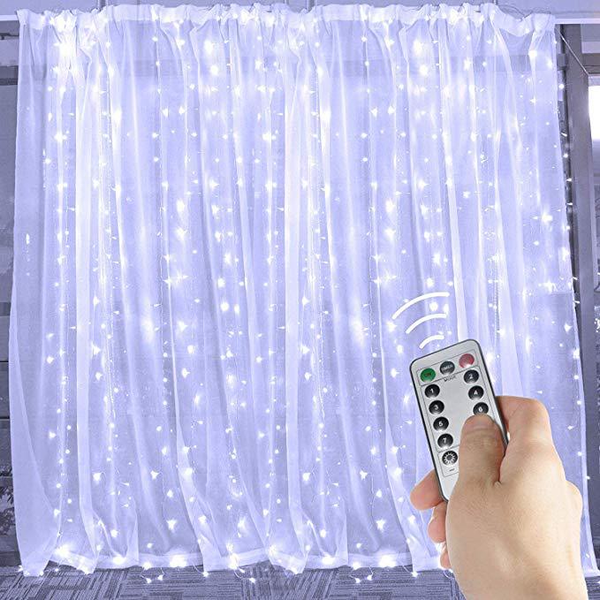 Warmfell USB curtain fairy lights with 8 modes, up to 6 x 2 m