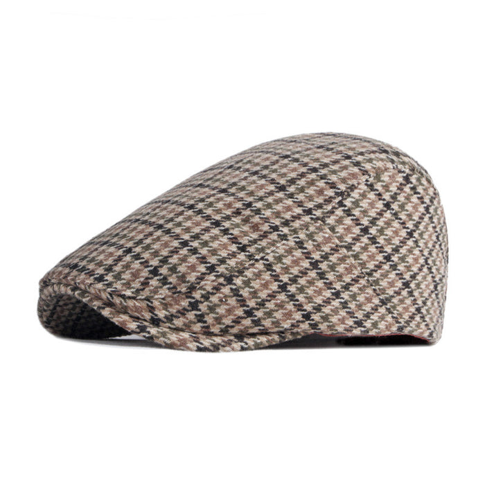 Warmfell Houndstooth Flat Cap with Soft Lining