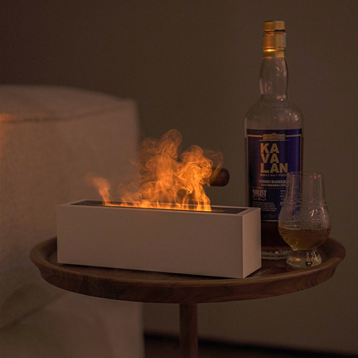 200ml Modern Flame Humidifier With Red And Blue Flame Light, USB-C