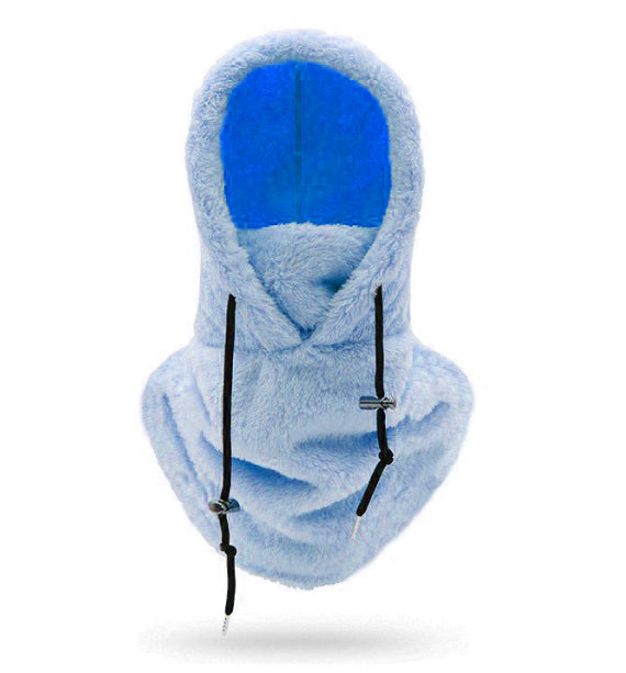 Warmfell Plush Fleece Hood with Neck Scarf and Drawstring