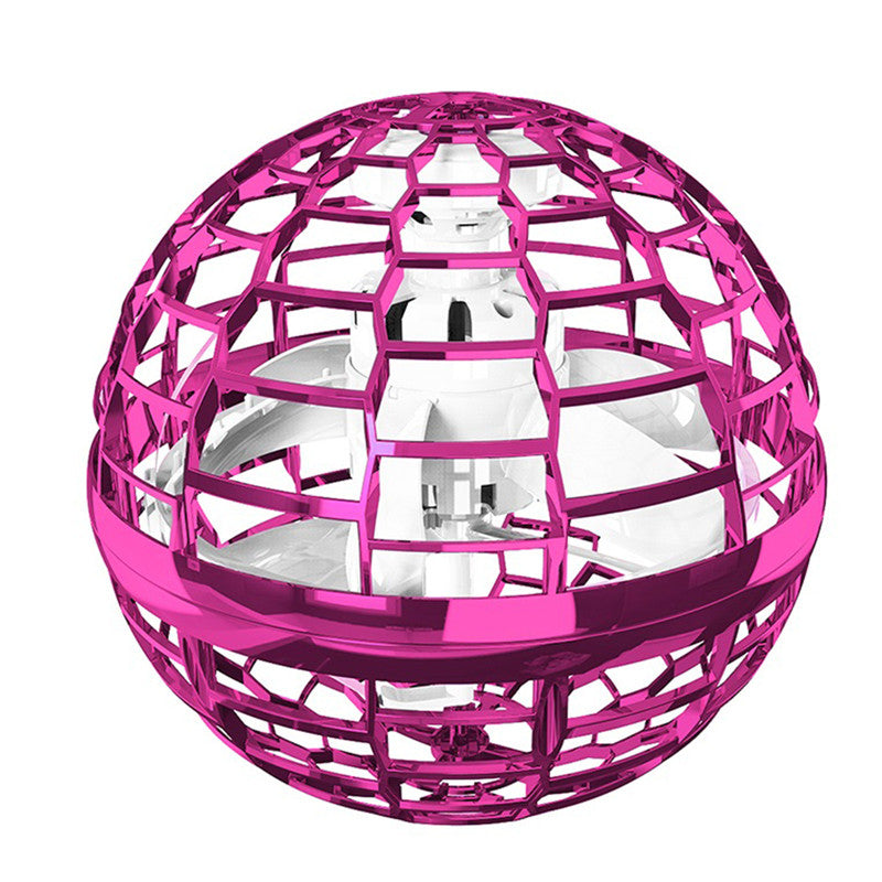 Glowing flying spinner ball hovering