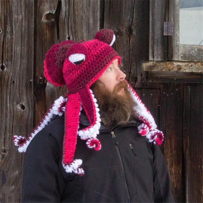 Warmfell Crochet Octopus Hat with Curly Tentacles