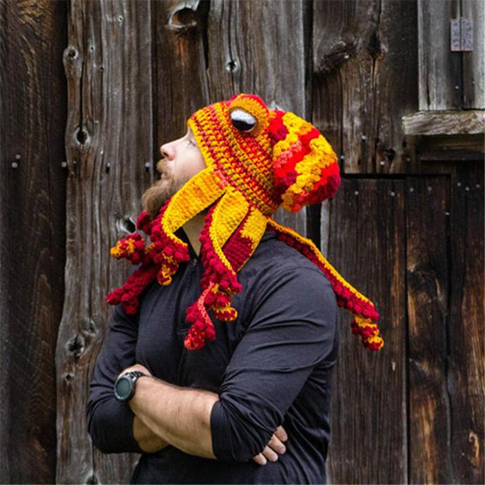 Warmfell Crochet Octopus Hat with Curly Tentacles