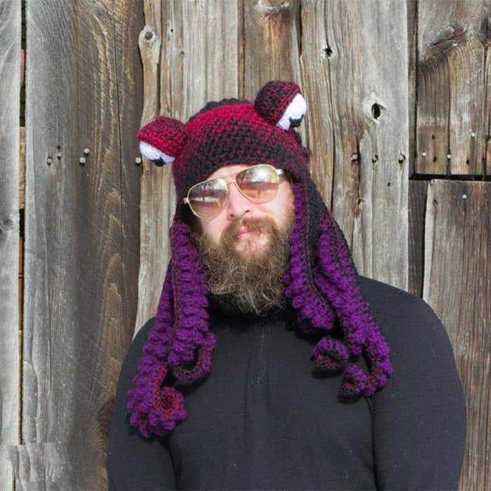 Warmfell Crochet Octopus Hat with Curly Tentacles