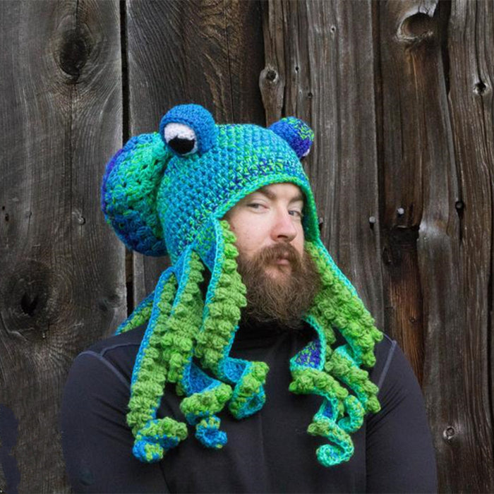 Warmfell Crochet Octopus Hat with Curly Tentacles